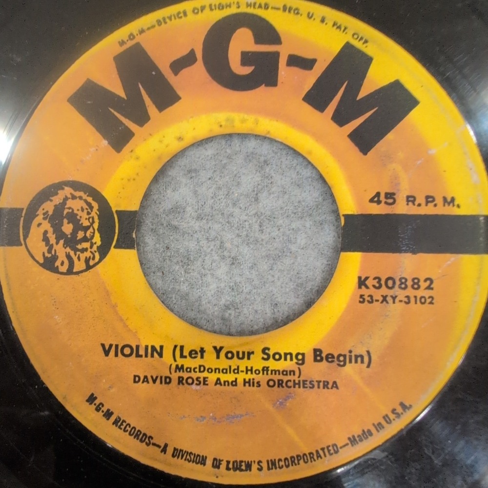 David Rose and His Orchestra Violin Summertime in Venice MGM 45 RPM K30882